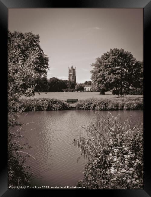 Cirencester church and park Framed Print by Chris Rose