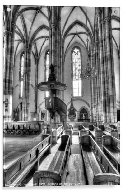 St Thomas Church Strasbourg  Acrylic by David Pyatt