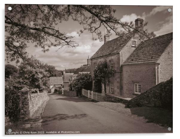 Duntisbourne Abbotts, idyllic Cotswold village Acrylic by Chris Rose