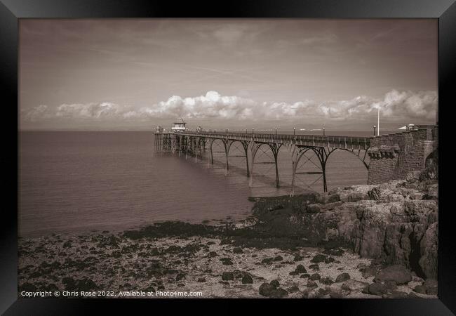 The Victorian pier at Clevedon, Somerset, UK Framed Print by Chris Rose