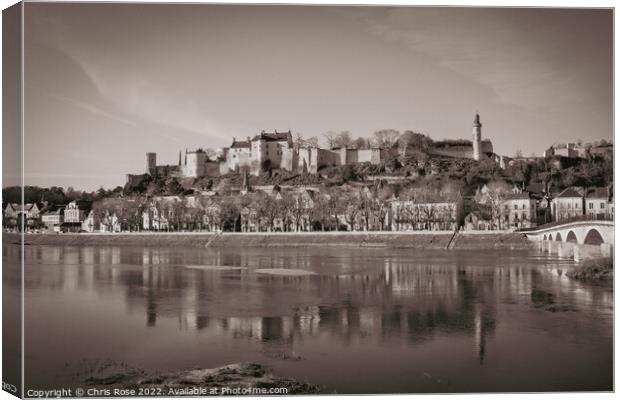 Chinon on the River Vienne, France Canvas Print by Chris Rose