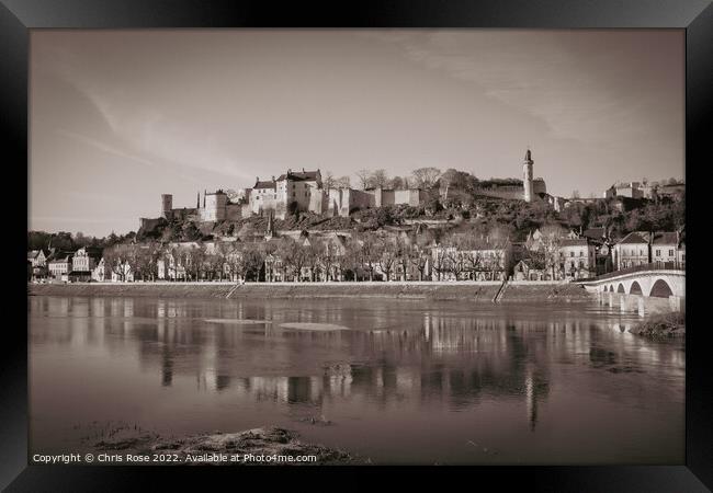 Chinon on the River Vienne, France Framed Print by Chris Rose