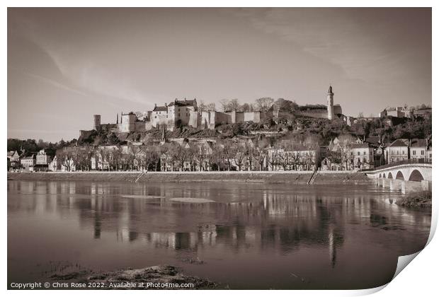 Chinon on the River Vienne, France Print by Chris Rose