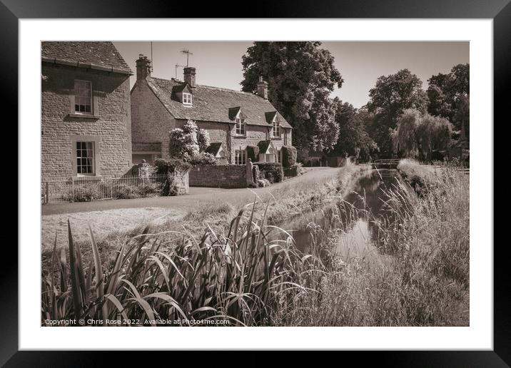 Lower Slaughter village, Gloucestershire,  Framed Mounted Print by Chris Rose