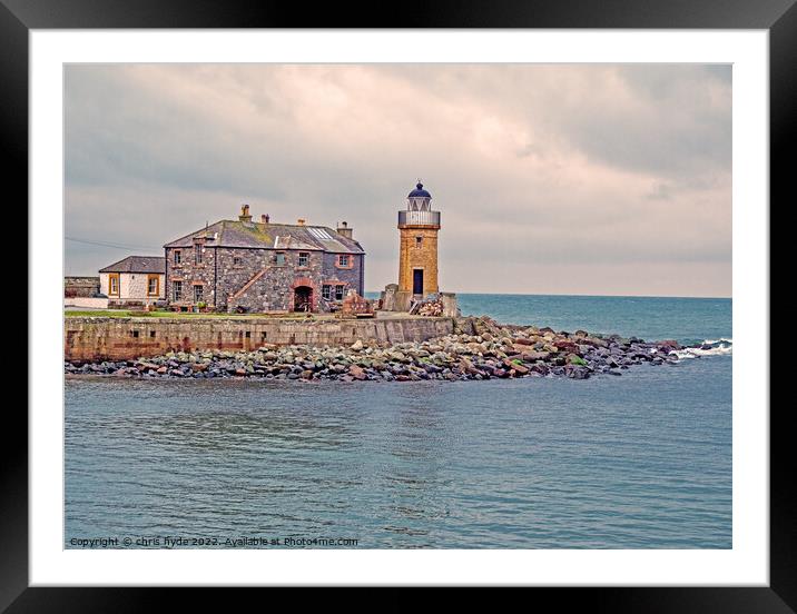 Portpatrick Lighthouse Scotland Framed Mounted Print by chris hyde