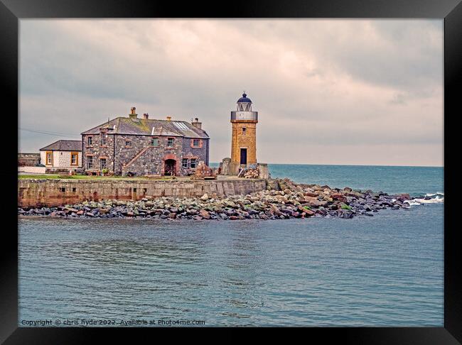 Portpatrick Lighthouse Scotland Framed Print by chris hyde