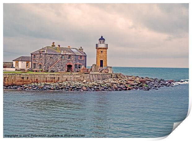 Portpatrick Lighthouse Scotland Print by chris hyde