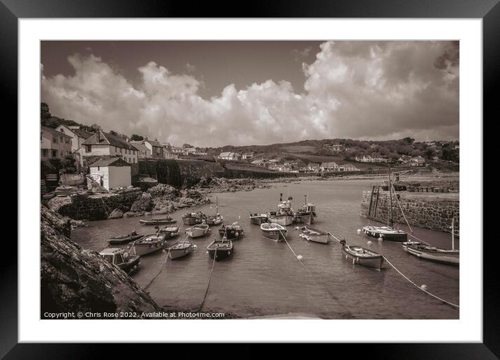 Coverack harbour on the Lizard Peninsula, Cornwall Framed Mounted Print by Chris Rose