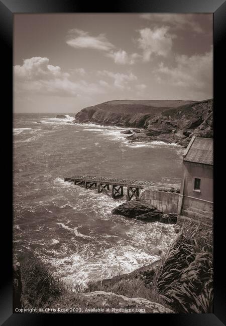 Lizard Point. The old lifeboat station. Framed Print by Chris Rose