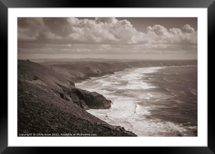 St Agnes Heritage Coast in Cornwall, UK Framed Mounted Print by Chris Rose