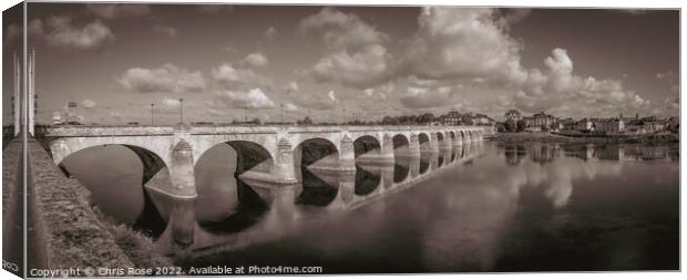 River Loire, Saumur Canvas Print by Chris Rose