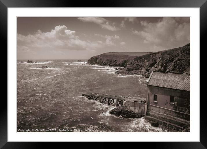 Lizard Point. The old lifeboat station. Framed Mounted Print by Chris Rose