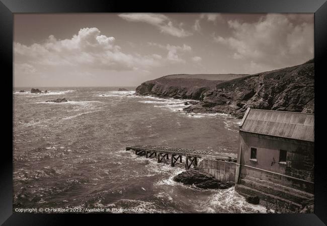 Lizard Point. The old lifeboat station. Framed Print by Chris Rose