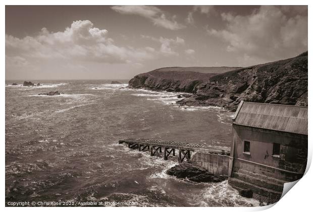 Lizard Point. The old lifeboat station. Print by Chris Rose