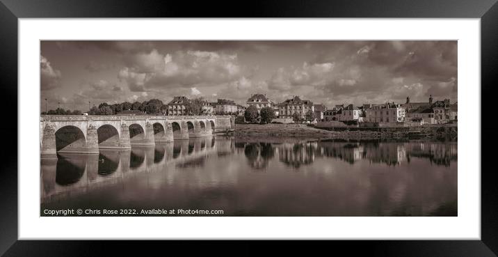 River Loire, Saumur Framed Mounted Print by Chris Rose