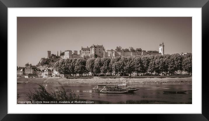 Chinon chateau Framed Mounted Print by Chris Rose