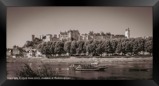 Chinon chateau Framed Print by Chris Rose