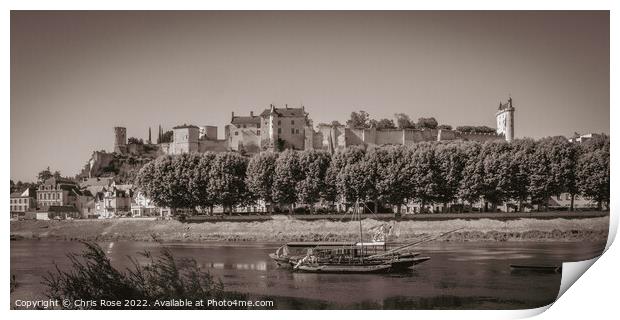 Chinon chateau Print by Chris Rose