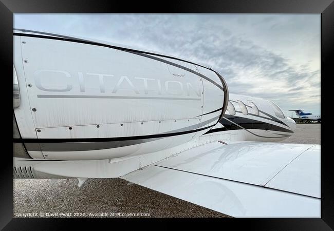 Cessna Citation Jet Engine Framed Print by David Pyatt