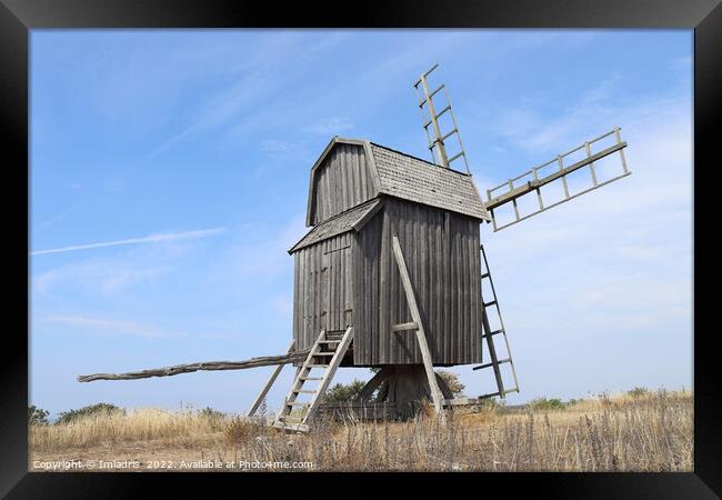 Traditional Windmill, Öland, Sweden Framed Print by Imladris 