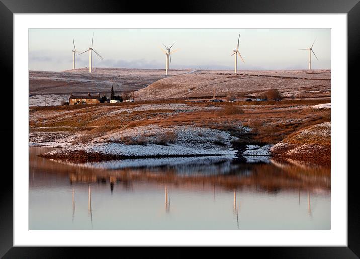 View across Ashworth Moor Reservoir. Framed Mounted Print by David Birchall