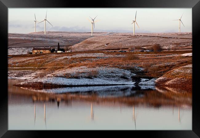View across Ashworth Moor Reservoir. Framed Print by David Birchall