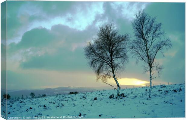 Winter at dawn in Derbyshire. Canvas Print by john hill