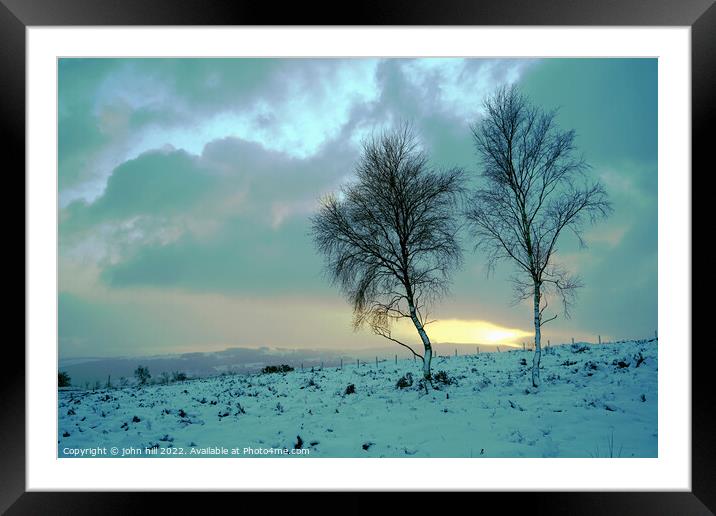 Winter at dawn in Derbyshire. Framed Mounted Print by john hill