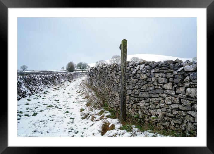 Winter footpath, Derbyshire Framed Mounted Print by john hill