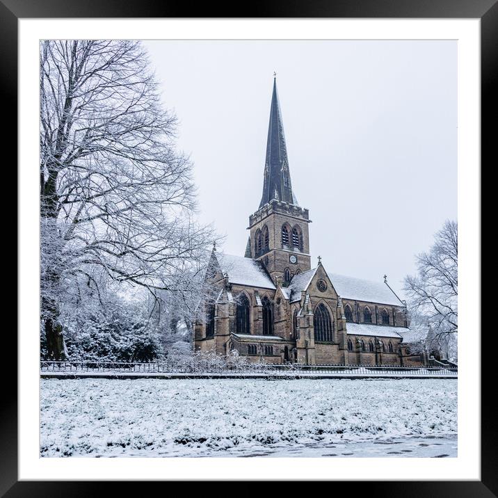 Wentworth Church Snow Framed Mounted Print by Apollo Aerial Photography