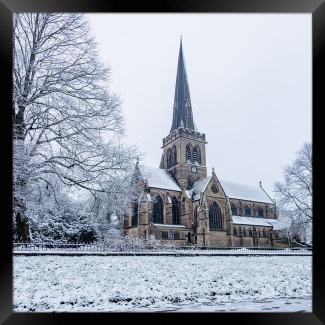 Wentworth Church Snow Framed Print by Apollo Aerial Photography