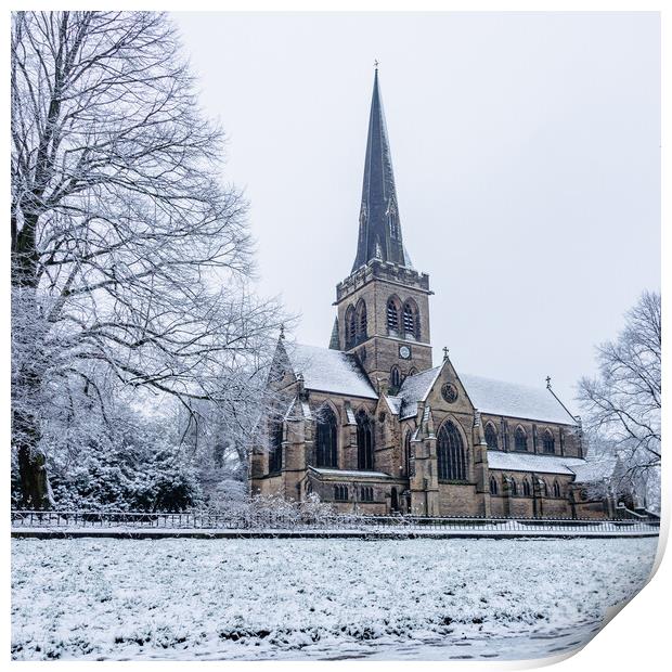 Wentworth Church Snow Print by Apollo Aerial Photography