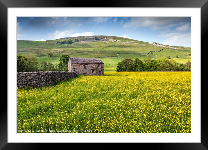 Buttercup Meadow, Yorkshire Dales Framed Mounted Print by Jim Monk