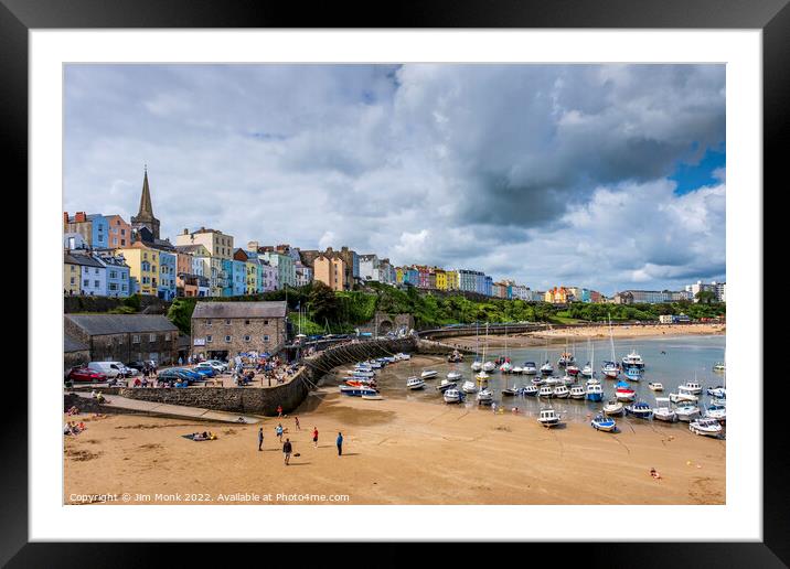 Harbour and North Beach - Tenby Framed Mounted Print by Jim Monk