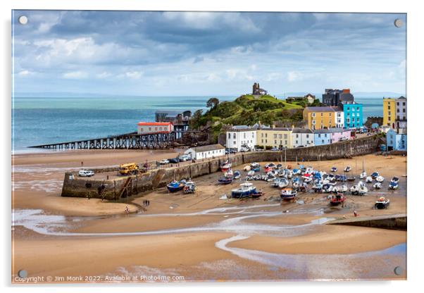  North Beach and Harbour, Tenby Acrylic by Jim Monk