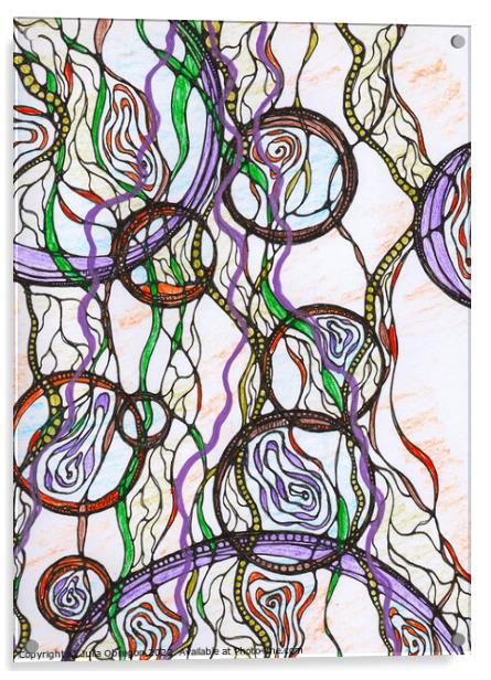 Hand-drawn neurographic illustration Acrylic by Julia Obregon