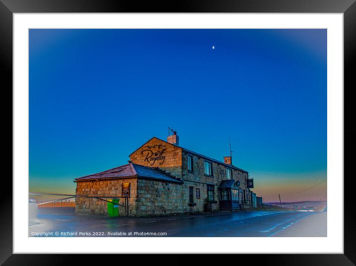 Royalty pub and the moon   - Otley Chevin Framed Mounted Print by Richard Perks