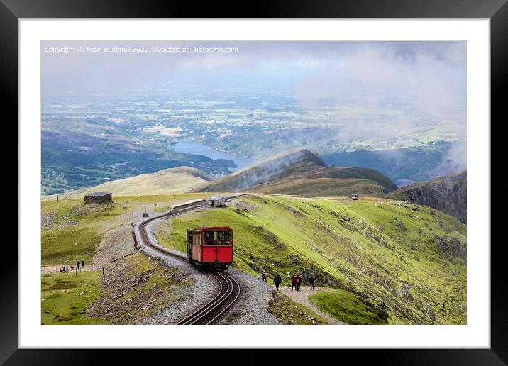 Snowdon Mountain Railway Snowdonia Framed Mounted Print by Pearl Bucknall