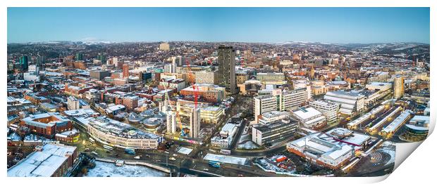 A Snowy Sheffield Skyline Print by Apollo Aerial Photography