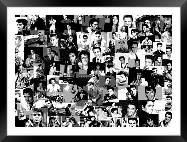 Elvis presley collage Framed Mounted Print by chris smith