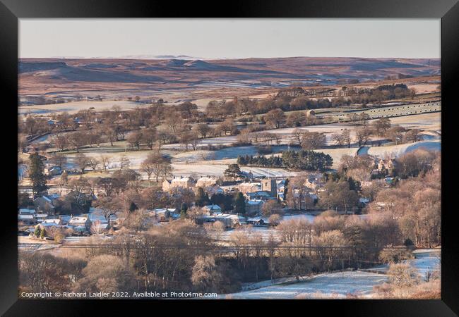 Frosty Romaldkirk, Teesdale from Folly Top Framed Print by Richard Laidler