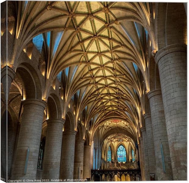  Tewkesbury Abbey decorative ceilings Canvas Print by Chris Rose