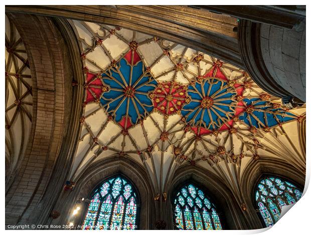  Tewkesbury Abbey decorative ceilings Print by Chris Rose
