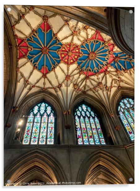  Tewkesbury Abbey decorative ceilings Acrylic by Chris Rose