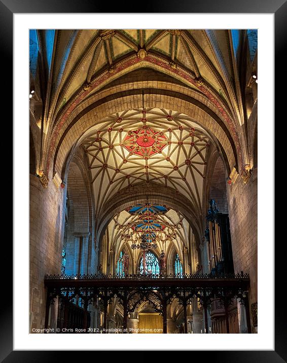  Tewkesbury Abbey decorative ceilings Framed Mounted Print by Chris Rose