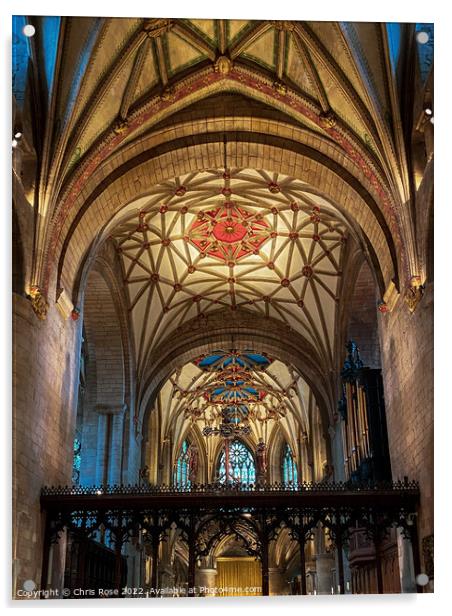  Tewkesbury Abbey decorative ceilings Acrylic by Chris Rose