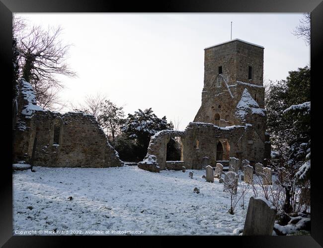 Old St Helen's in the Snow. Framed Print by Mark Ward