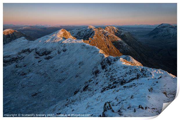 Aonoch Eagach, Glencoe, Scotland. Print by Scotland's Scenery