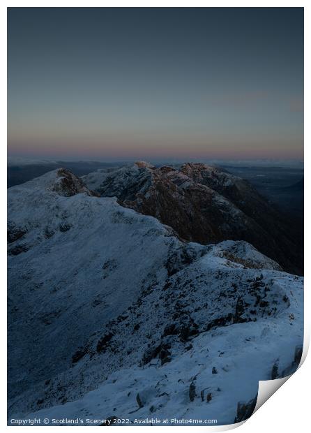 Aonoch Eagach, Glencoe, Scotland. Print by Scotland's Scenery