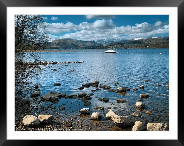 Ullswater on a crisp spring day near Pooley Bridge Framed Mounted Print by Chris Rose
